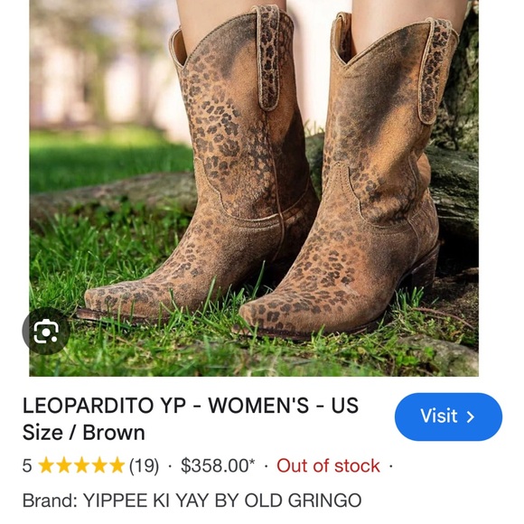 Old Gringo Distressed Brown Leopardito Western Boots 8 - Picture 1 of 9